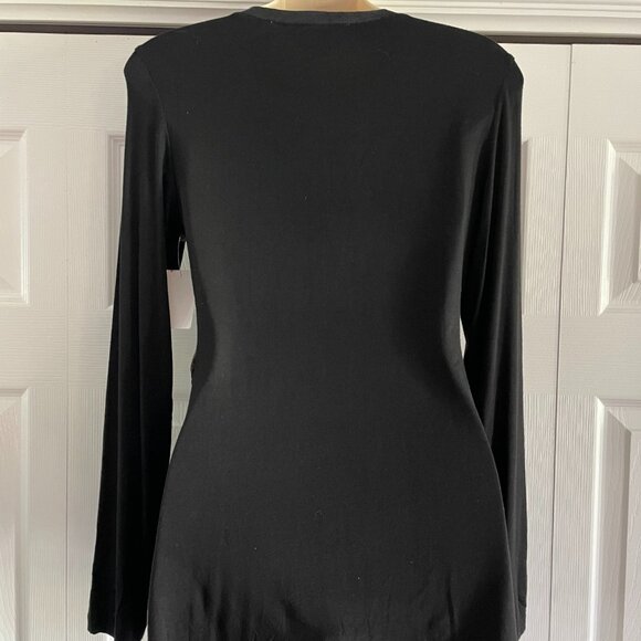 Patrizia Luca Sleek Knit Long Sleeve Top Zipper flare sides - NWT - Picture 8 of 14